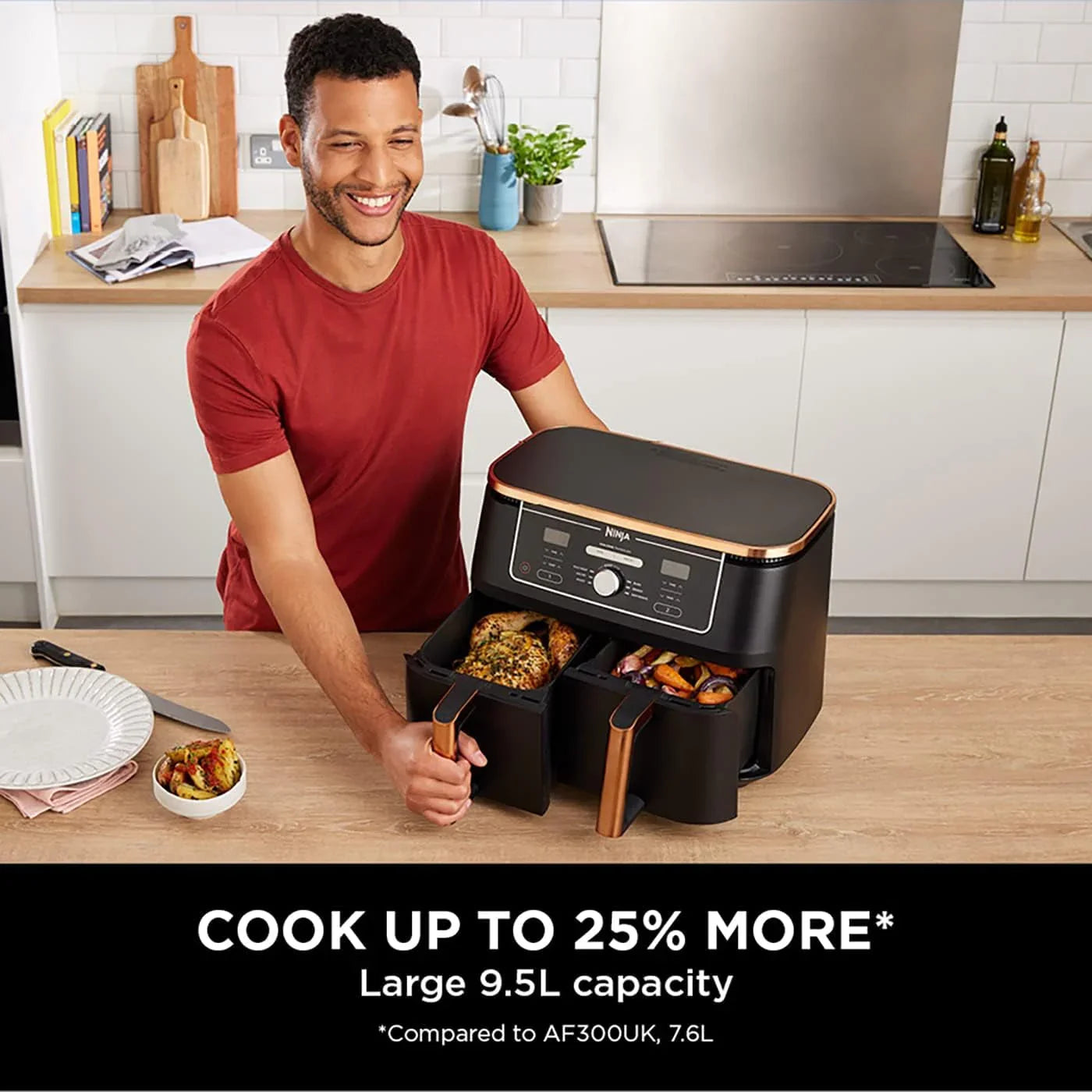 MAX Dual Zone Air Fryer – 9.5L Capacity, 2 Drawers, 6-in-1 Cooking Functions