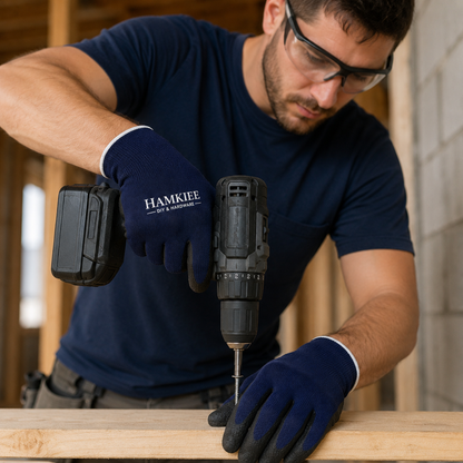 HAMKIEE DIY & Hardware Work Gloves – Protective Grip Gloves for DIY, Home & Workshop