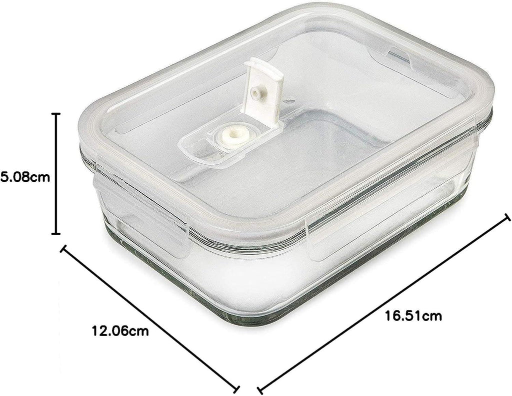 [5-Pack] Food Prep & Storage Glass Containers with Lids - Airtight Glass Meal Prep Containers Reusable