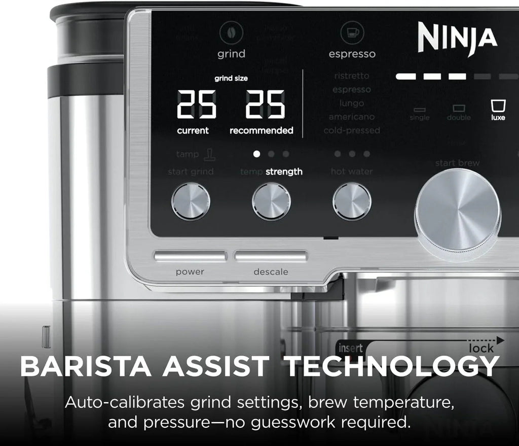 Luxe Pro Coffee Machine ES701UK – 3-in-1 Espresso, Latte & Cappuccino Maker with Built-In Grinder