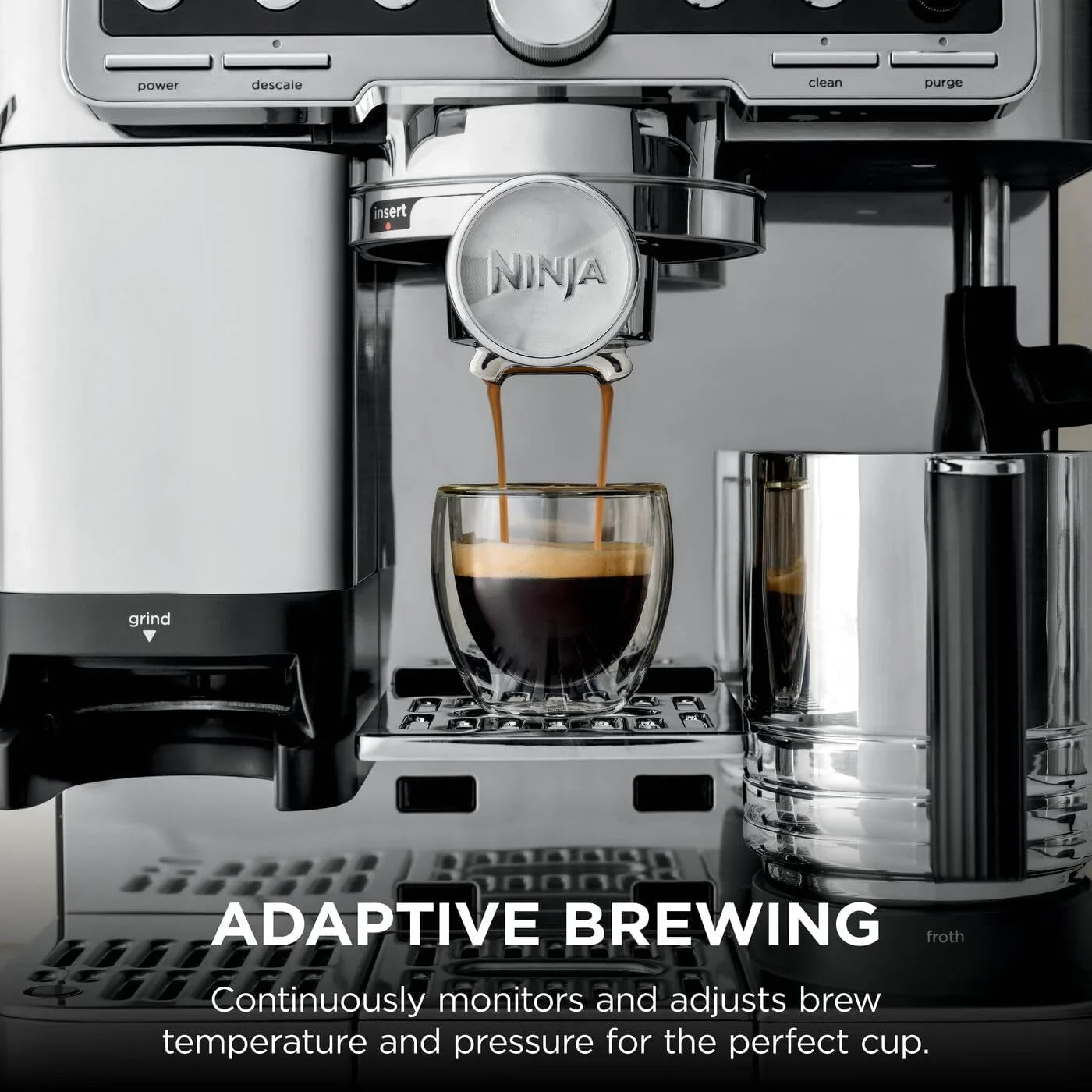 Luxe Pro Coffee Machine ES701UK – 3-in-1 Espresso, Latte & Cappuccino Maker with Built-In Grinder