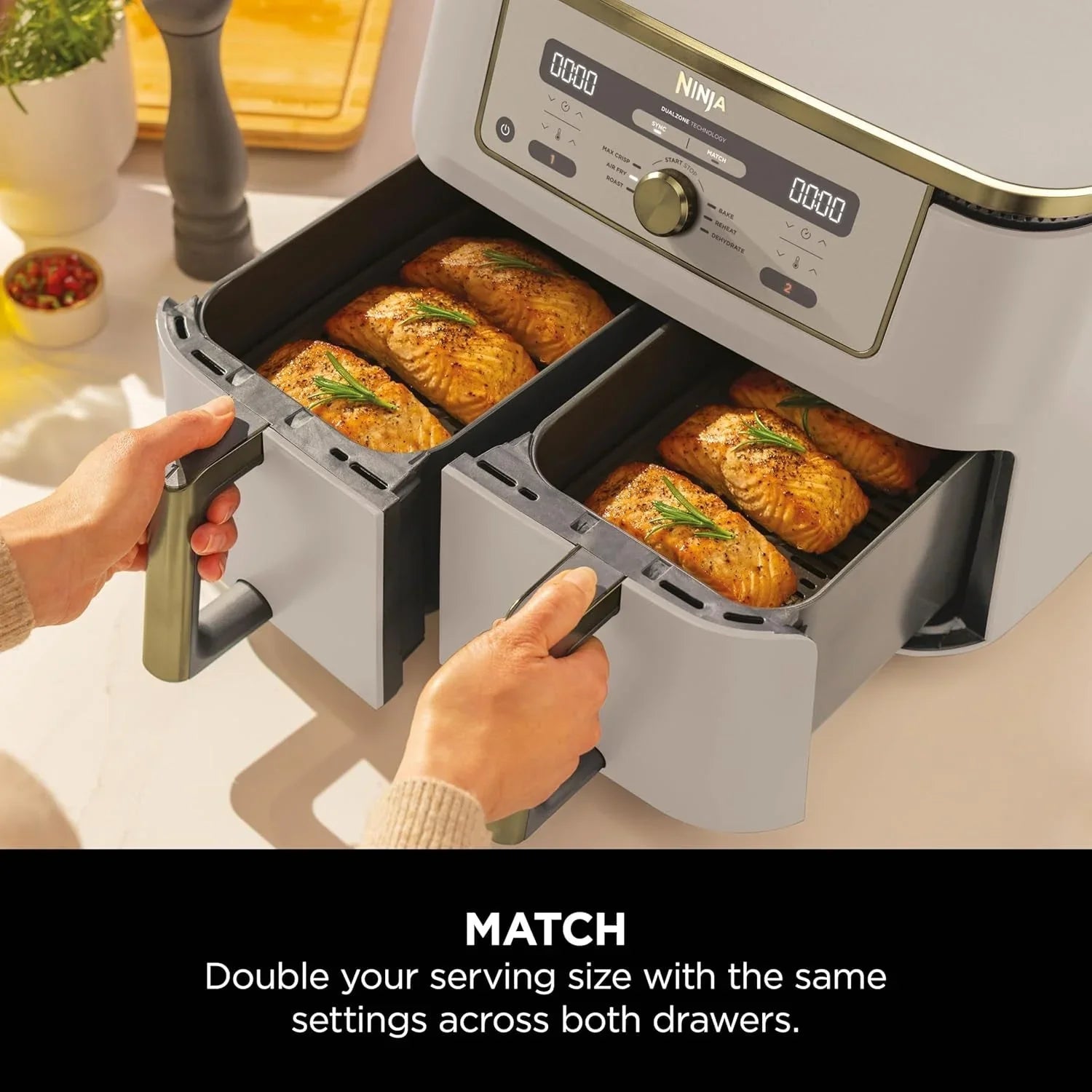 MAX Dual Zone Digital Air Fryer – 9.5L Capacity, 2 Drawers, 6-in-1 Cooking Functions