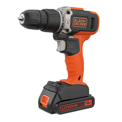Black+Decker 18V Li-Ion Cordless Combi Drill Kit – 2 x 1.5Ah Batteries | BCD003C2K-GB