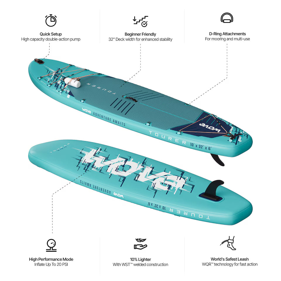 Wave Tourer 3.0 Inflatable Stand-Up Paddle Board – Ice Blue