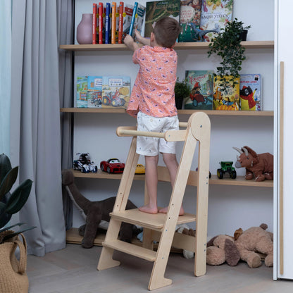 Foldable Wooden Montessori Learning Tower for Toddlers