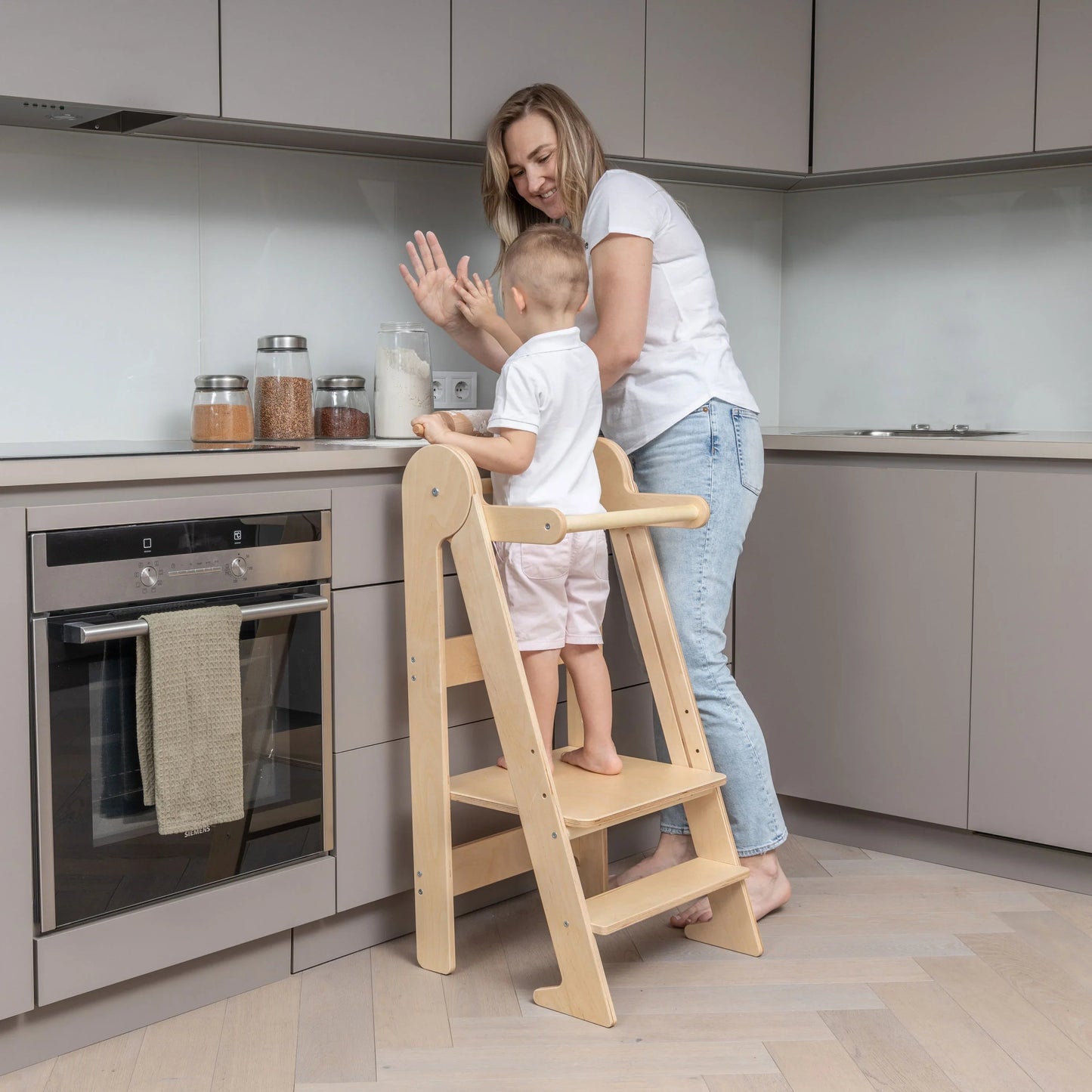 Foldable Wooden Montessori Learning Tower for Toddlers